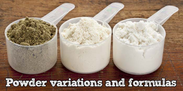 Powder variations and formulas